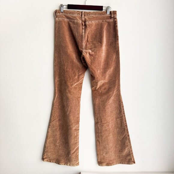 Vintage GUESS Velvet Stretch Low Rise Beige Brown Bootcut Pants 32 - Picture 4 of 6
